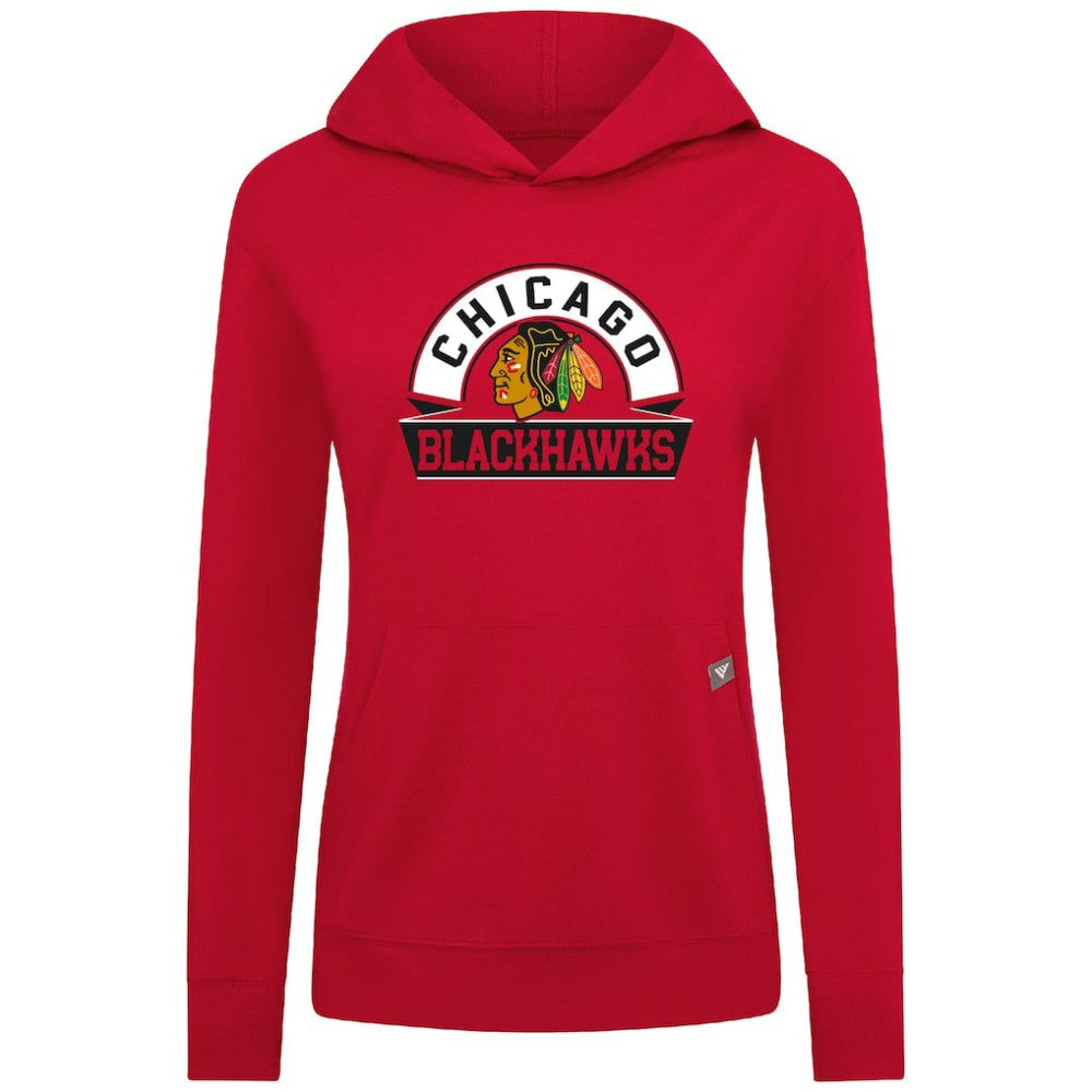 Chicago Blackhawks Levelwear Women's Relay Banner Arch Pullover Hoodie