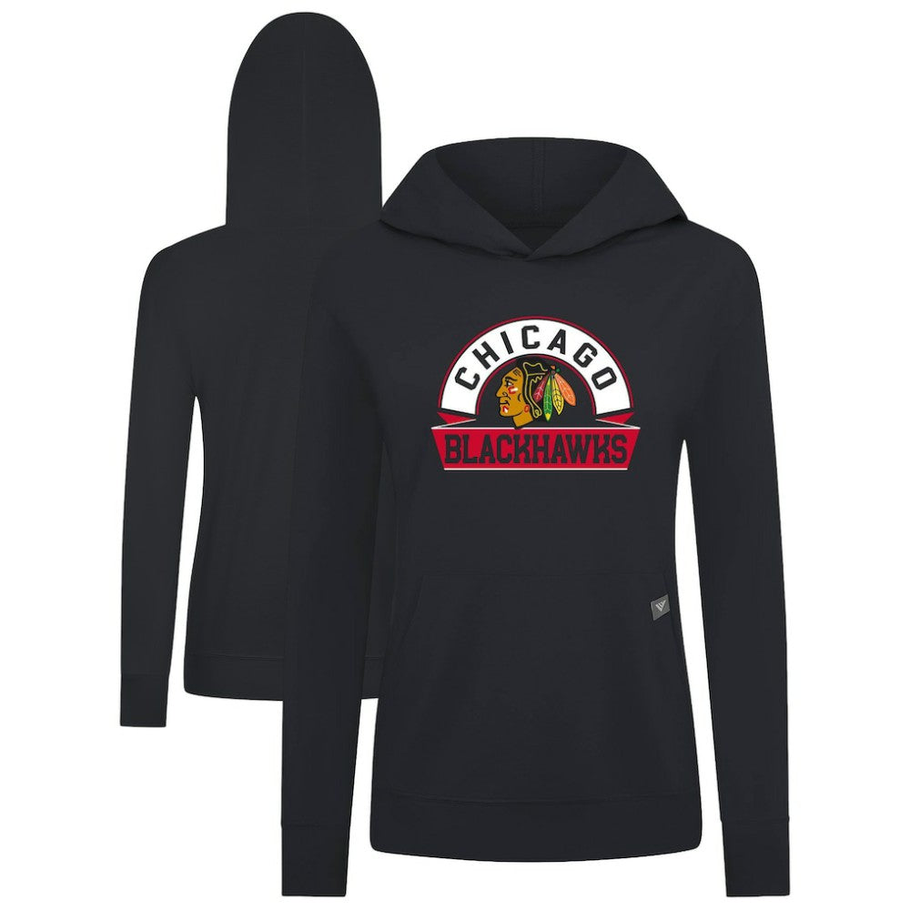 Chicago Blackhawks Levelwear Women's Relay Banner Arch Pullover Hoodie