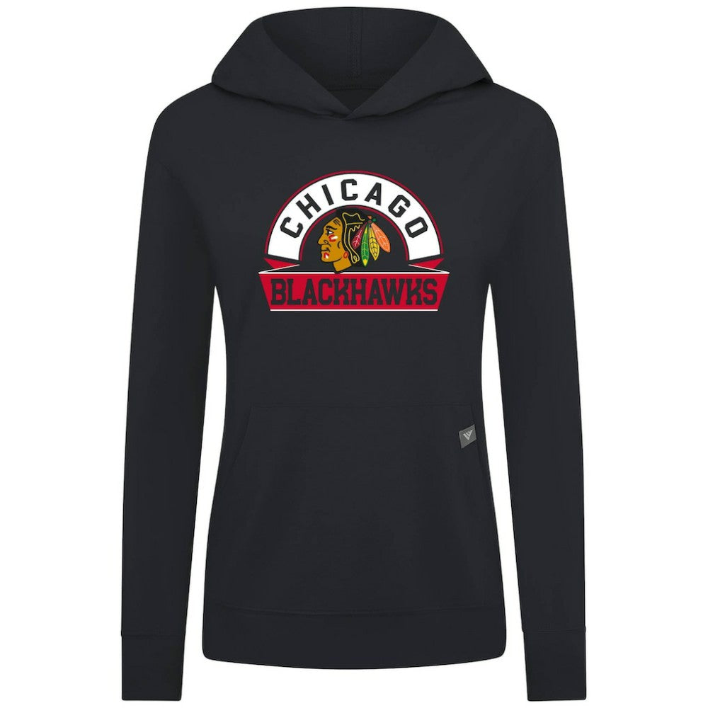 Chicago Blackhawks Levelwear Women's Relay Banner Arch Pullover Hoodie