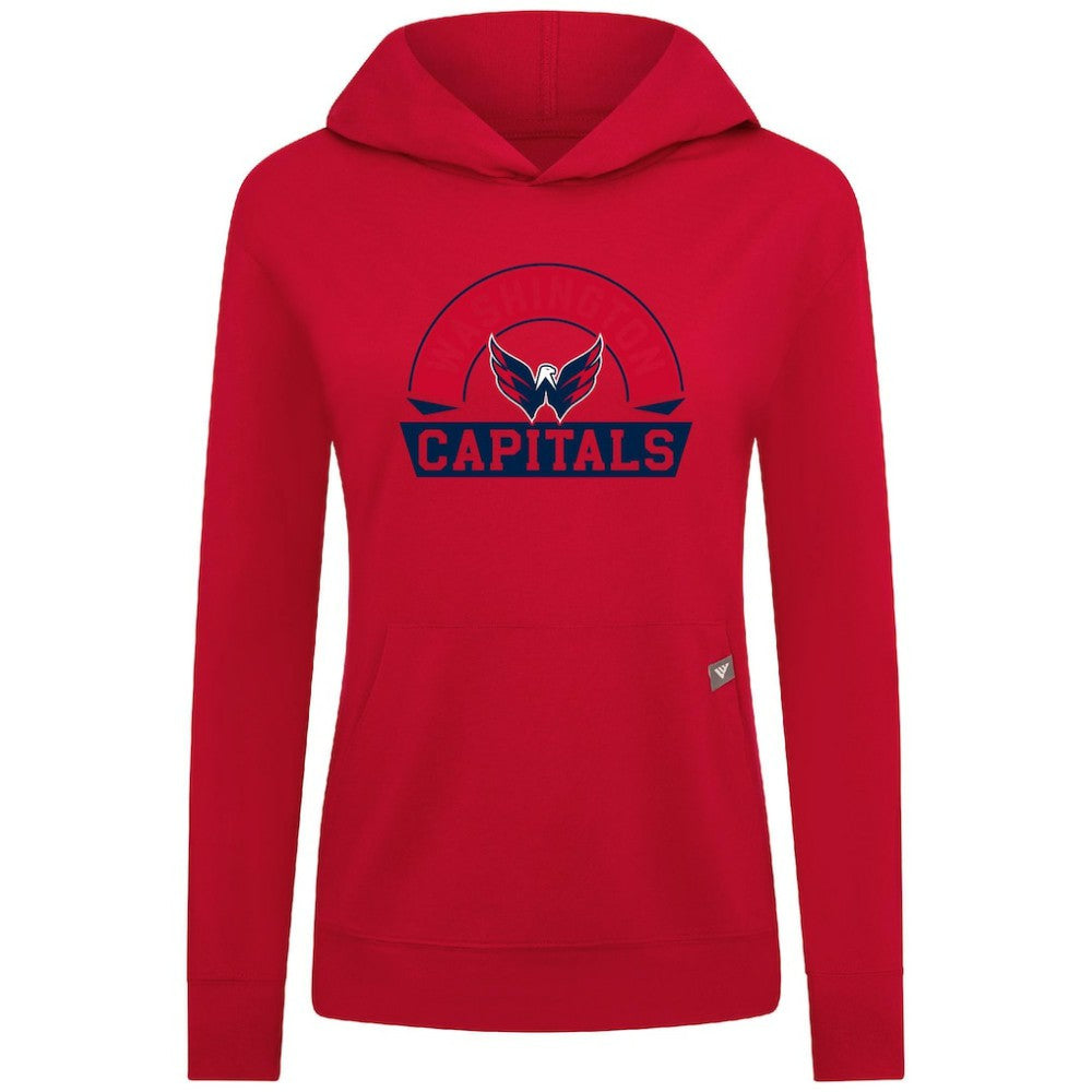 Washington Capitals Levelwear Women's Relay Banner Arch Pullover Hoodie