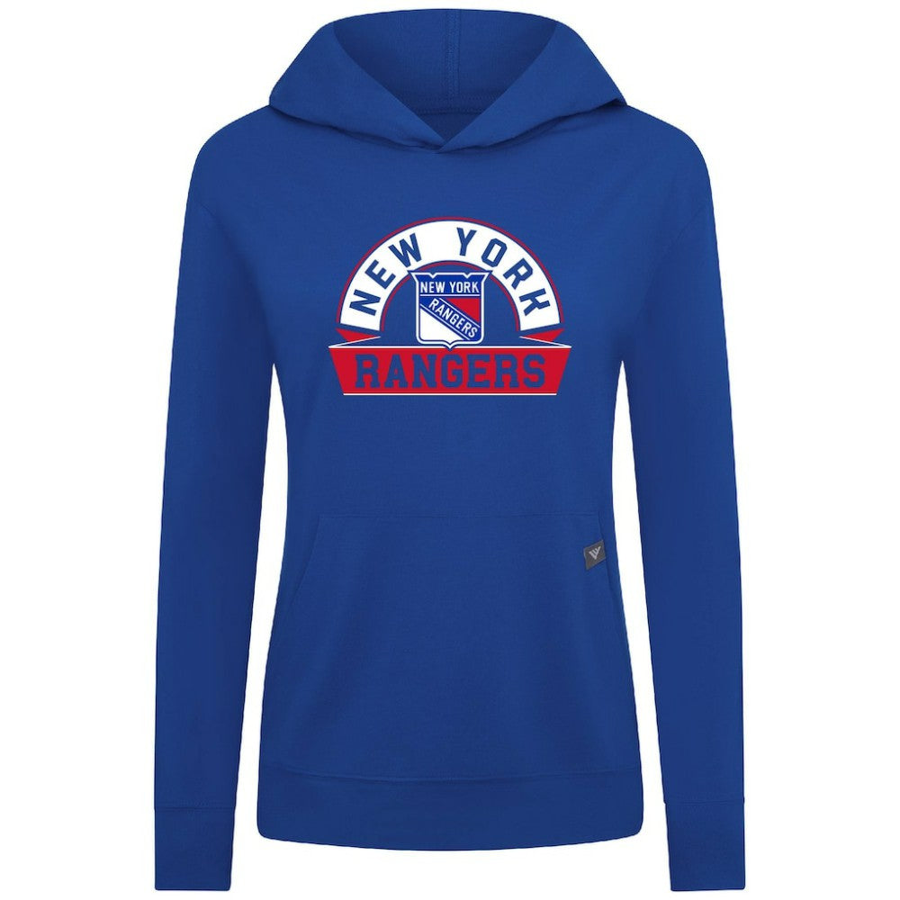 New York Rangers Levelwear Women's Relay Banner Arch Pullover Hoodie
