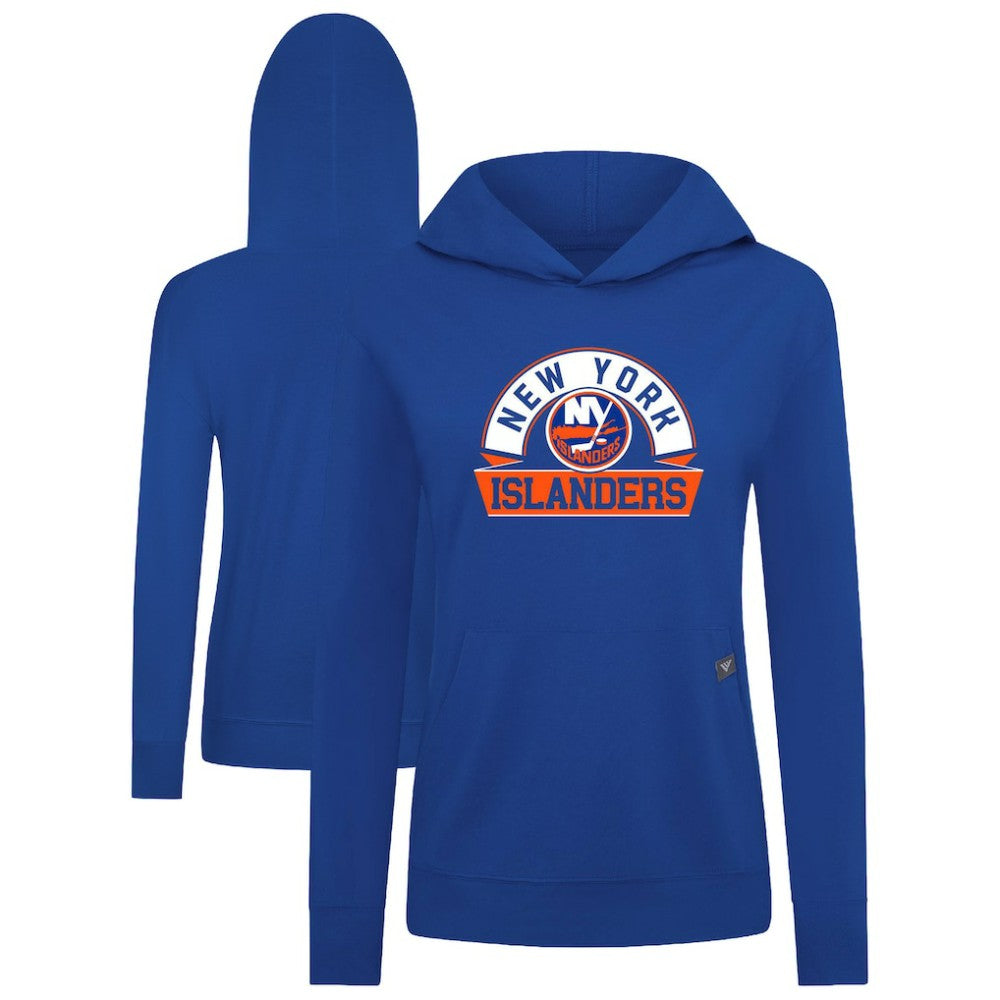 New York Islanders Levelwear Women's Relay Banner Arch Pullover Hoodie