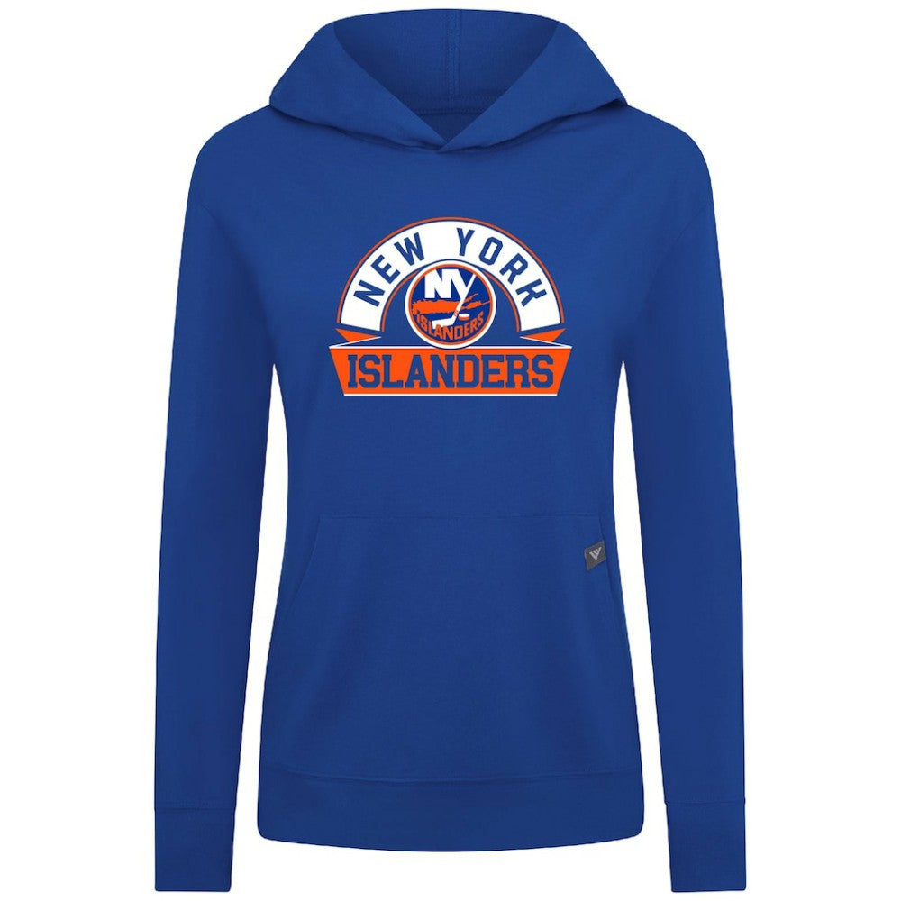 New York Islanders Levelwear Women's Relay Banner Arch Pullover Hoodie