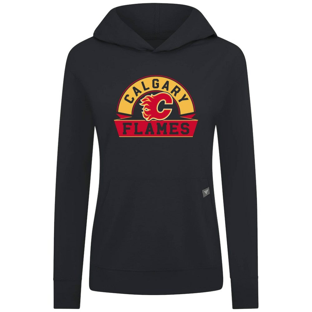 Calgary Flames Levelwear Women's Relay Banner Arch Pullover Hoodie