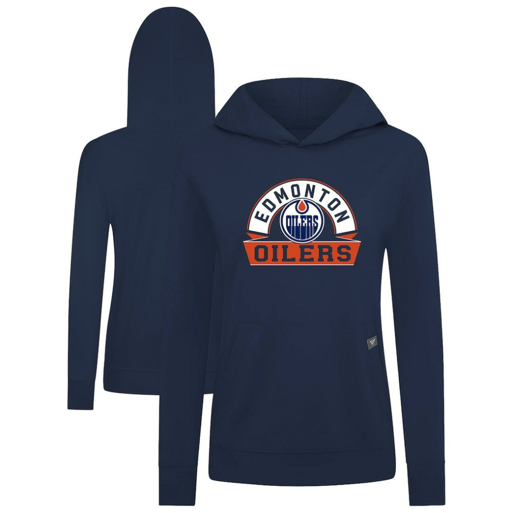 Edmonton Oilers Levelwear Women's Relay Banner Arch Pullover Hoodie