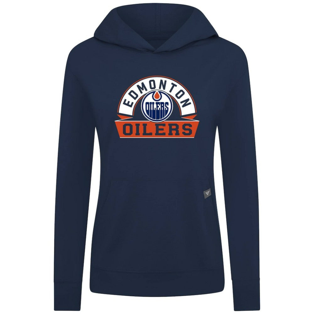 Edmonton Oilers Levelwear Women's Relay Banner Arch Pullover Hoodie