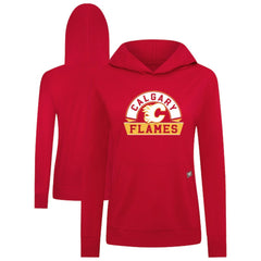 Calgary Flames Levelwear Women's Relay Banner Arch Pullover Hoodie