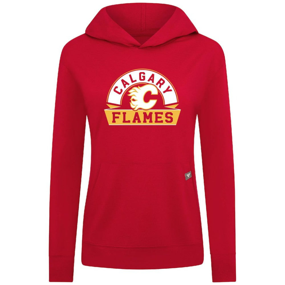 Calgary Flames Levelwear Women's Relay Banner Arch Pullover Hoodie