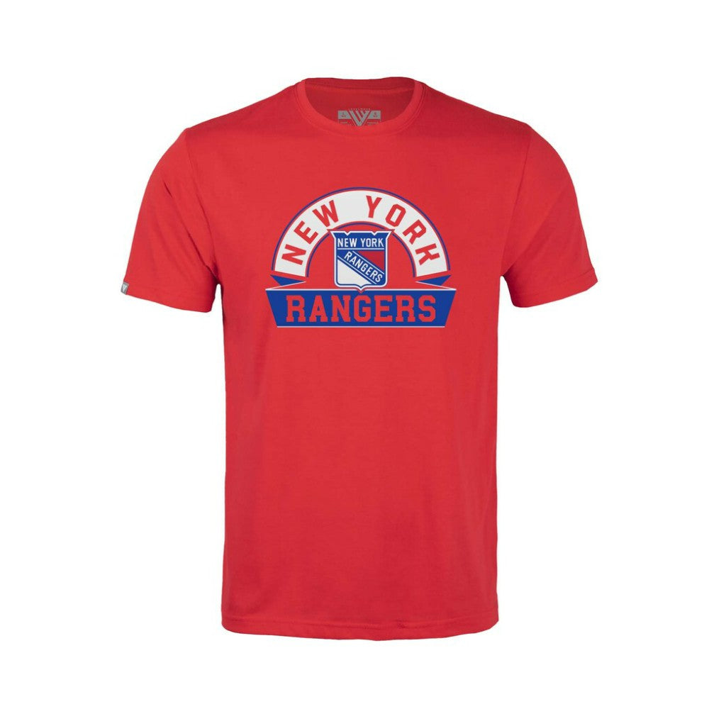 New York Rangers Levelwear Youth Little Richmond Banner Arch T-Shirt
