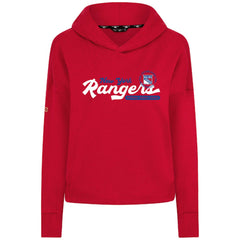 New York Rangers Levelwear Women's Sweet Monument Tri-Blend Cropped Pullover Hoodie