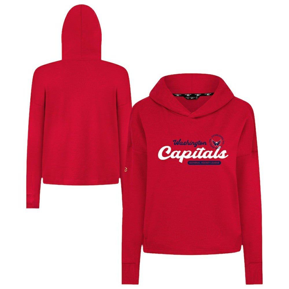 Washington Capitals Levelwear Women's Sweet Monument Tri-Blend Cropped Pullover Hoodie