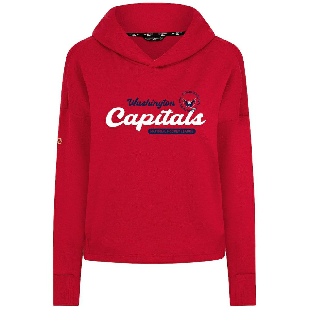 Washington Capitals Levelwear Women's Sweet Monument Tri-Blend Cropped Pullover Hoodie