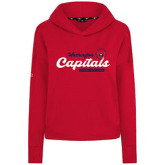 Washington Capitals Levelwear Women's Sweet Monument Tri-Blend Cropped Pullover Hoodie