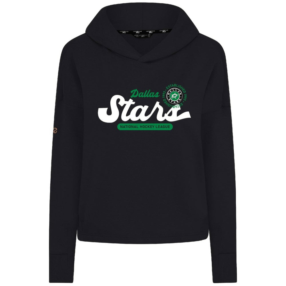 Dallas Stars Levelwear Women's Sweet Monument Tri-Blend Cropped Pullover Hoodie