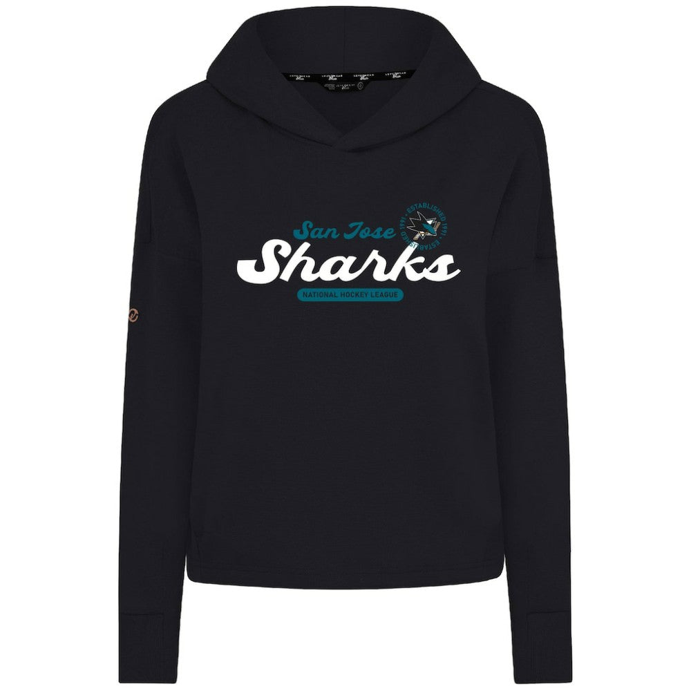 San Jose Sharks Levelwear Women's Sweet Monument Tri-Blend Cropped Pullover Hoodie