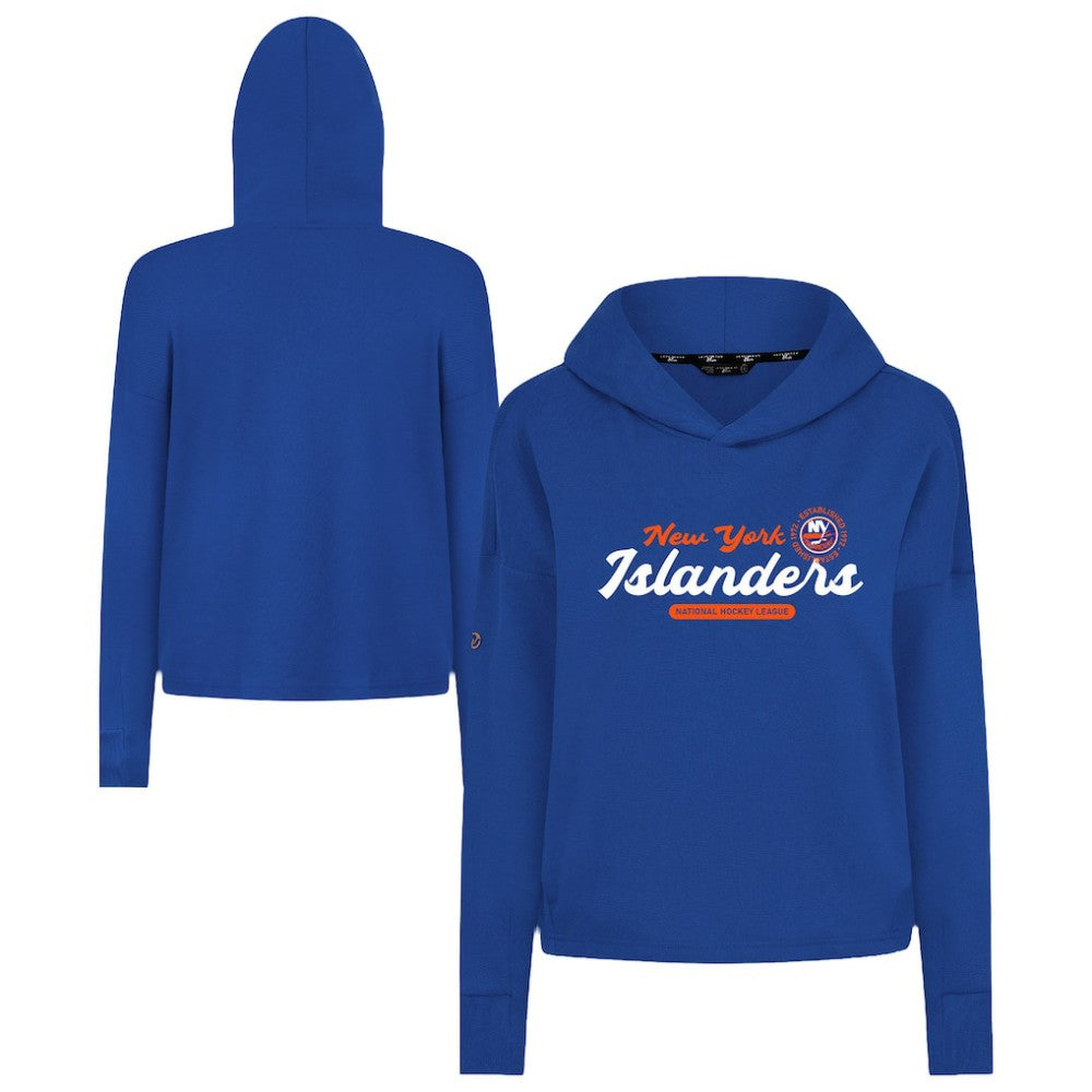 New York Islanders Levelwear Women's Sweet Monument Tri-Blend Cropped Pullover Hoodie