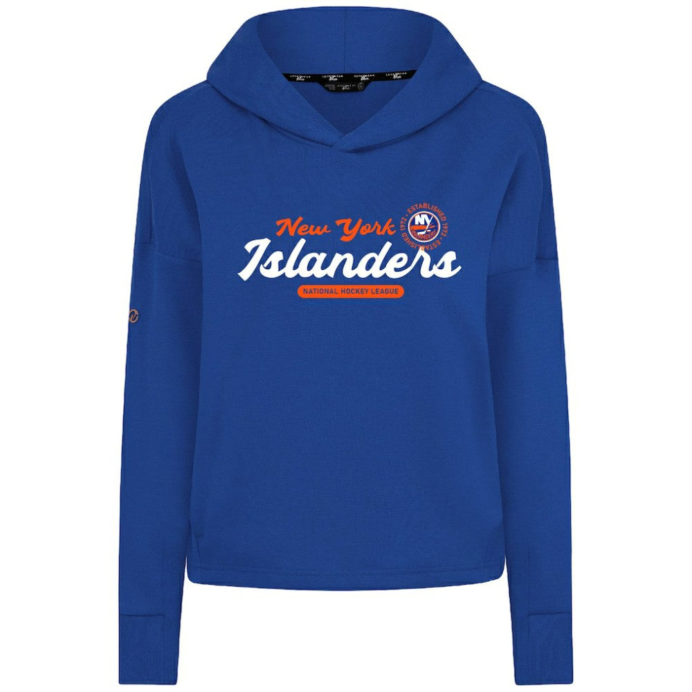 New York Islanders Levelwear Women's Sweet Monument Tri-Blend Cropped Pullover Hoodie