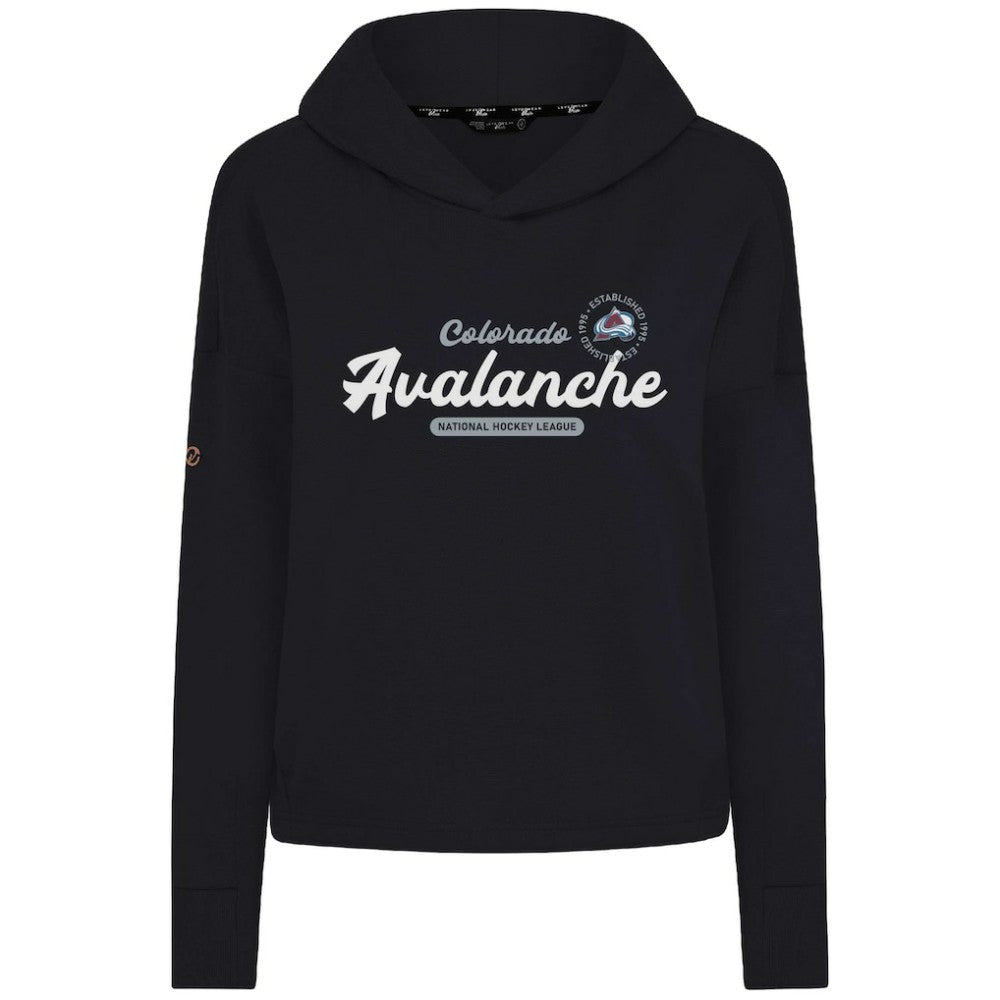 Colorado Avalanche Levelwear Women's Sweet Monument Tri-Blend Cropped Pullover Hoodie