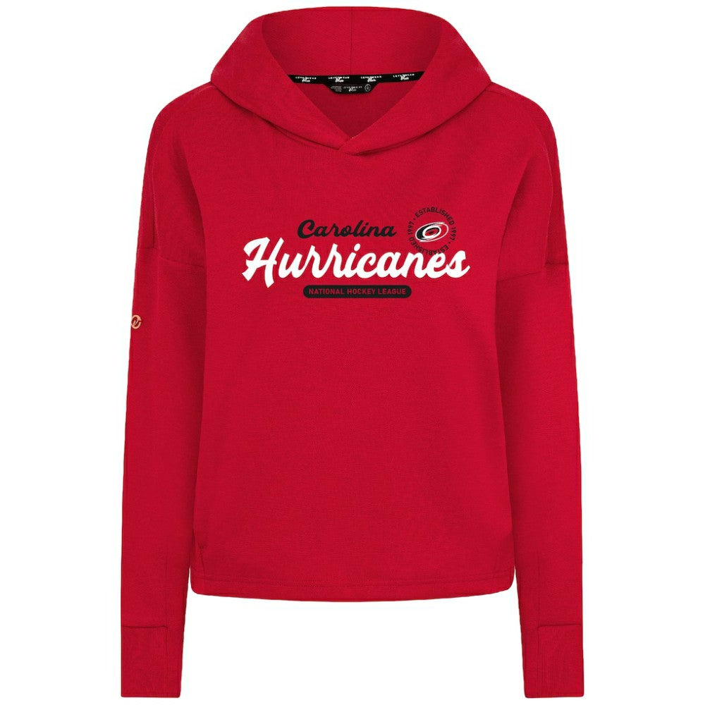 Carolina Hurricanes Levelwear Women's Sweet Monument Tri-Blend Cropped Pullover Hoodie