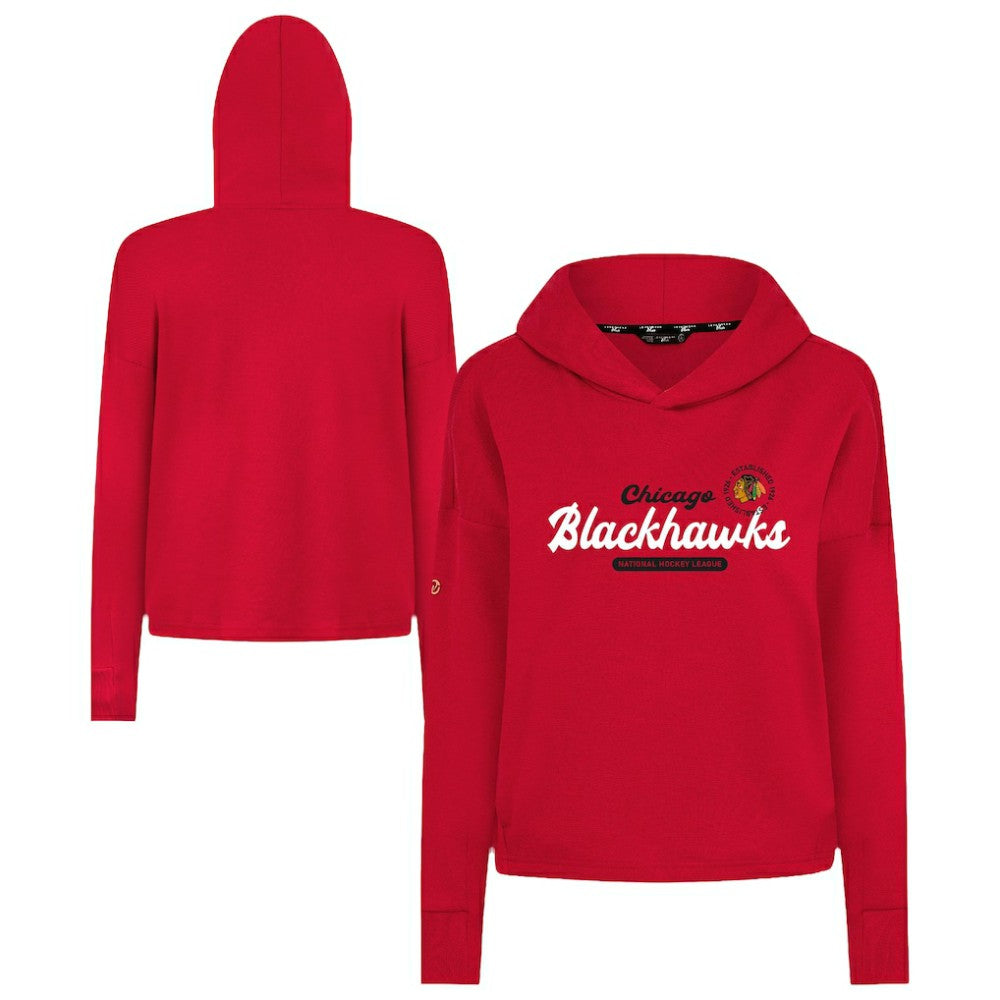 Chicago Blackhawks Levelwear Women's Sweet Monument Tri-Blend Cropped Pullover Hoodie