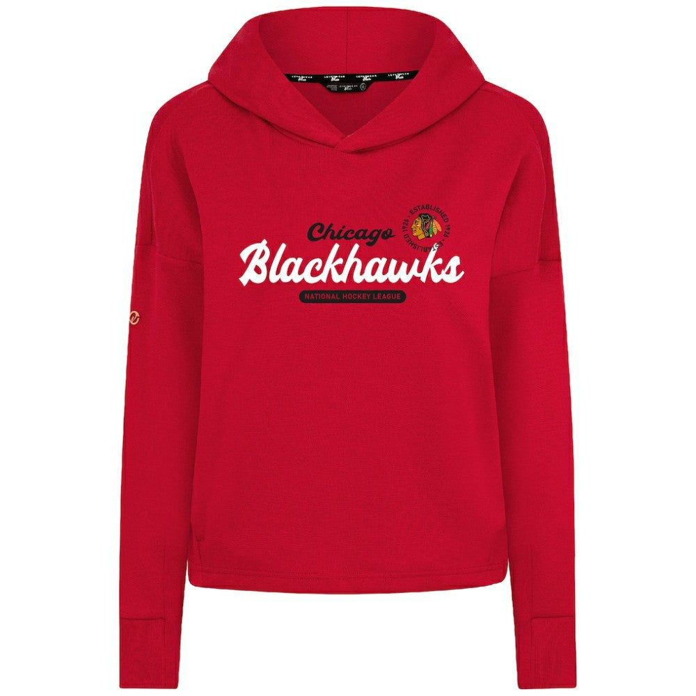 Chicago Blackhawks Levelwear Women's Sweet Monument Tri-Blend Cropped Pullover Hoodie