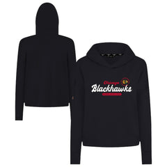 Chicago Blackhawks Levelwear Women's Sweet Monument Tri-Blend Cropped Pullover Hoodie