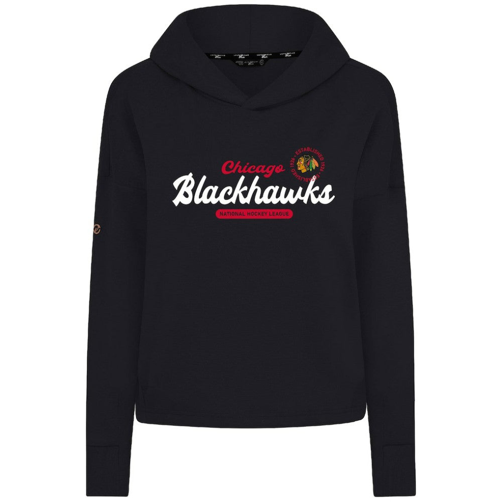 Chicago Blackhawks Levelwear Women's Sweet Monument Tri-Blend Cropped Pullover Hoodie