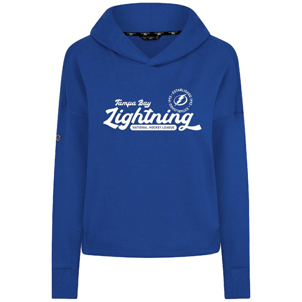 Tampa Bay Lightning Levelwear Women's Sweet Monument Tri-Blend Cropped Pullover Hoodie