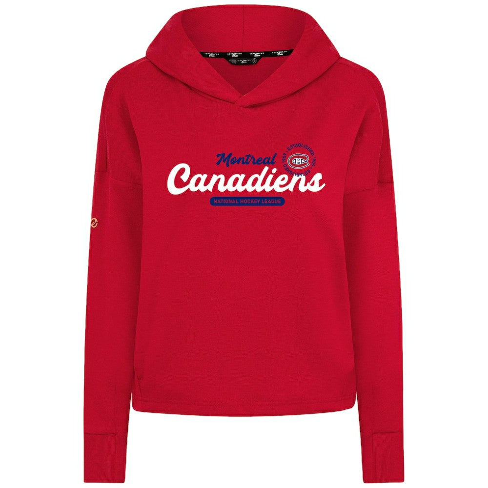 Montreal Canadiens Levelwear Women's Sweet Monument Tri-Blend Cropped Pullover Hoodie