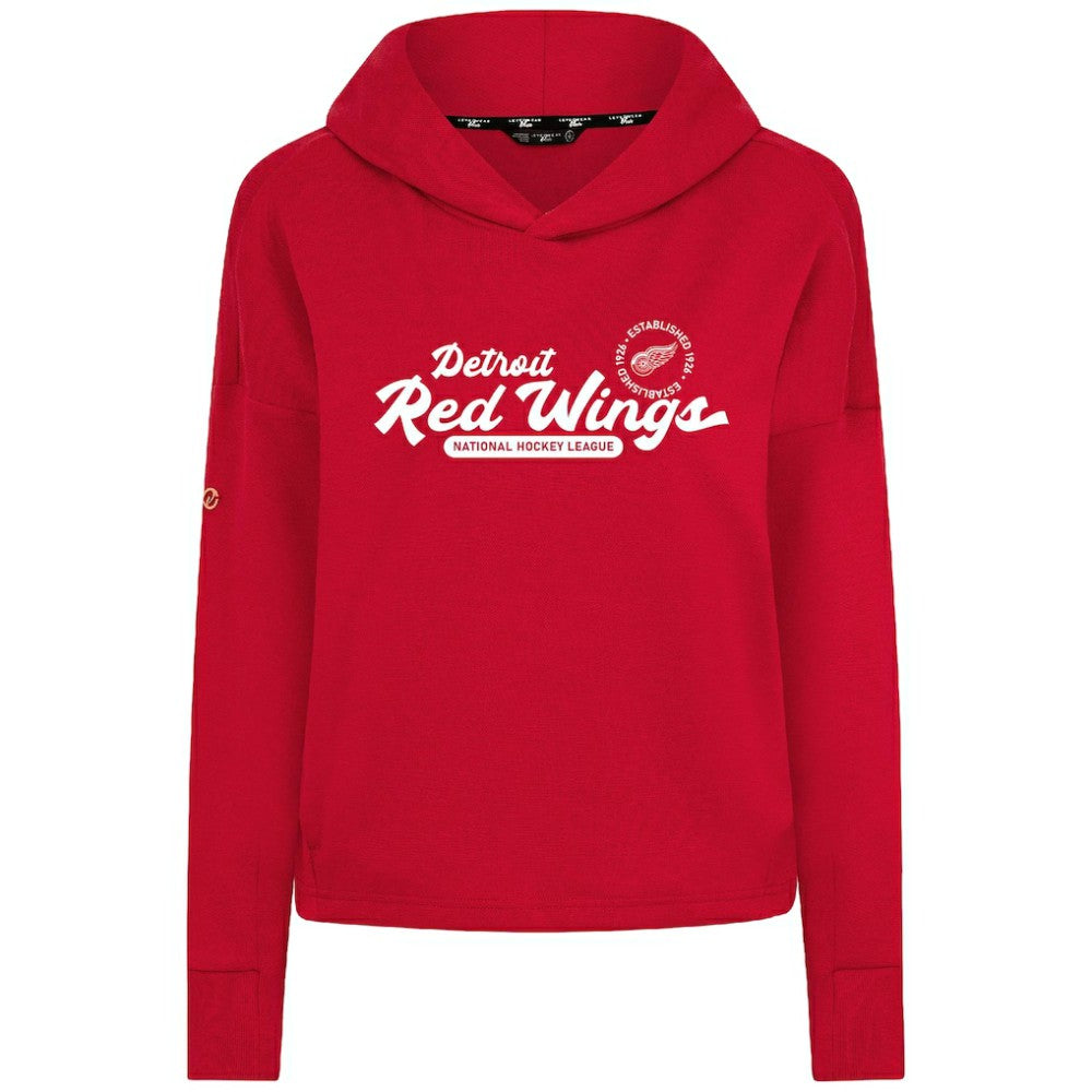 Detroit Red Wings Levelwear Women's Sweet Monument Tri-Blend Cropped Pullover Hoodie