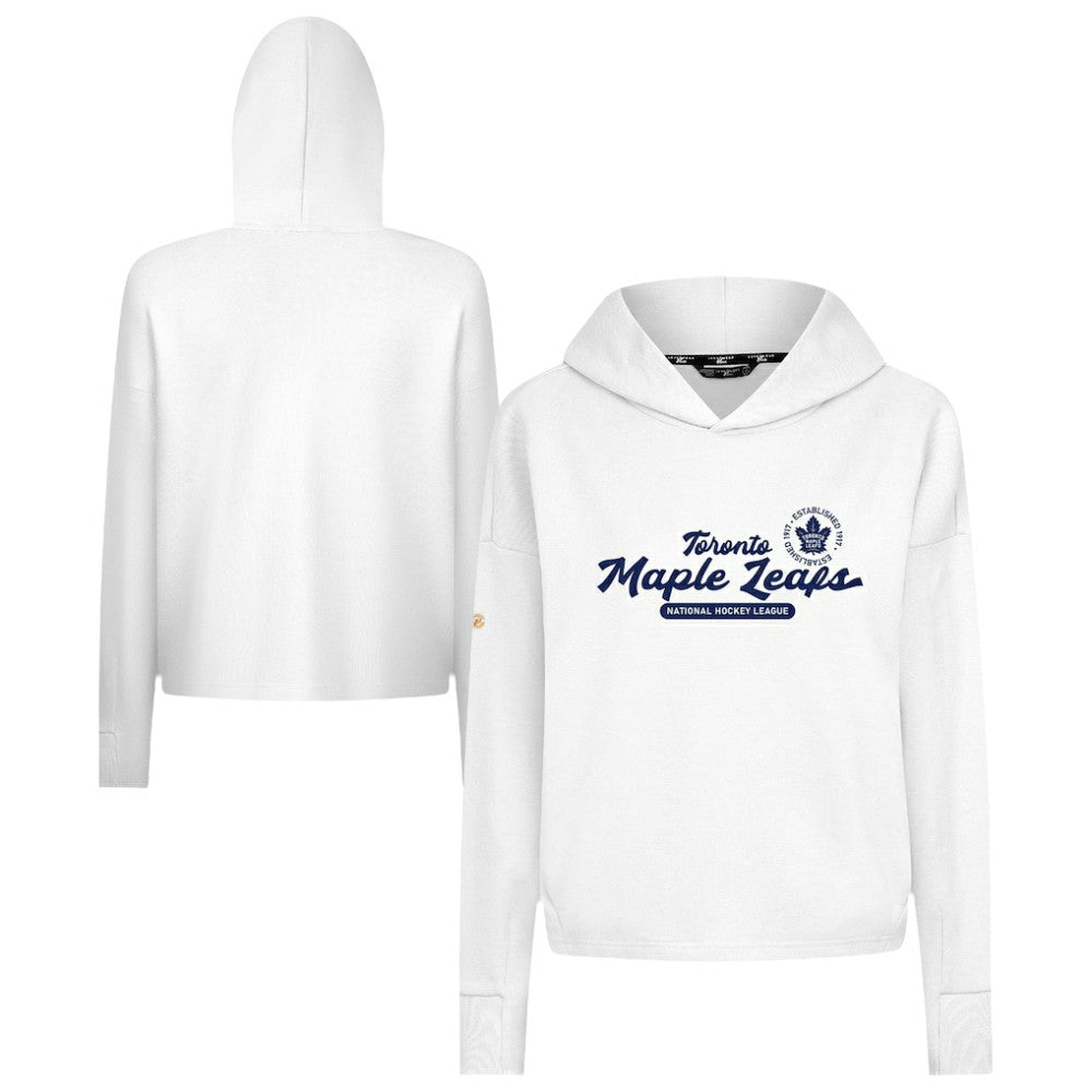 Toronto Maple Leafs Levelwear Women's Sweet Monument Tri-Blend Cropped Pullover Hoodie
