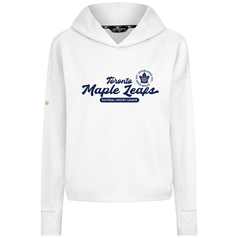 Toronto Maple Leafs Levelwear Women's Sweet Monument Tri-Blend Cropped Pullover Hoodie
