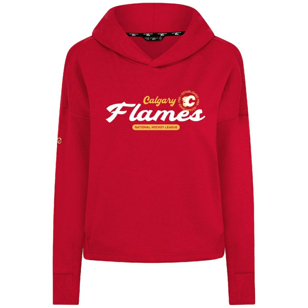 Calgary Flames Levelwear Women's Sweet Monument Tri-Blend Cropped Pullover Hoodie