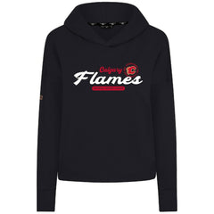 Calgary Flames Levelwear Women's Sweet Monument Tri-Blend Cropped Pullover Hoodie