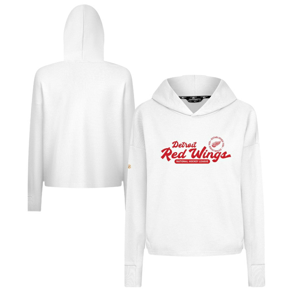 Detroit Red Wings Levelwear Women's Sweet Monument Tri-Blend Cropped Pullover Hoodie