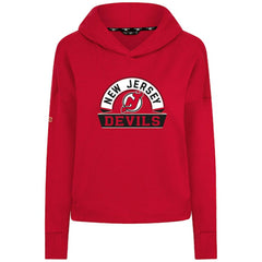 New Jersey Devils Levelwear Women's Sweet Banner Arch Tri-Blend Cropped Pullover Hoodie