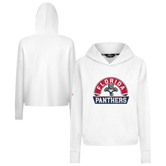 Florida Panthers Levelwear Women's Sweet Banner Arch Tri-Blend Cropped Pullover Hoodie