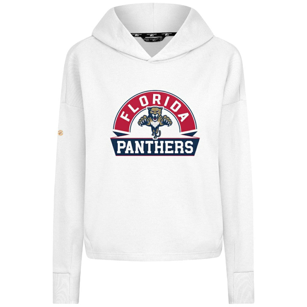 Florida Panthers Levelwear Women's Sweet Banner Arch Tri-Blend Cropped Pullover Hoodie
