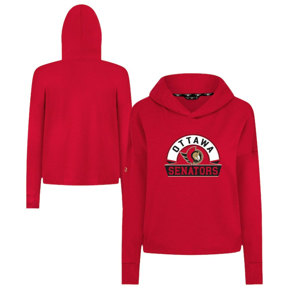 Ottawa Senators Levelwear Women's Sweet Banner Arch Tri-Blend Cropped Pullover Hoodie