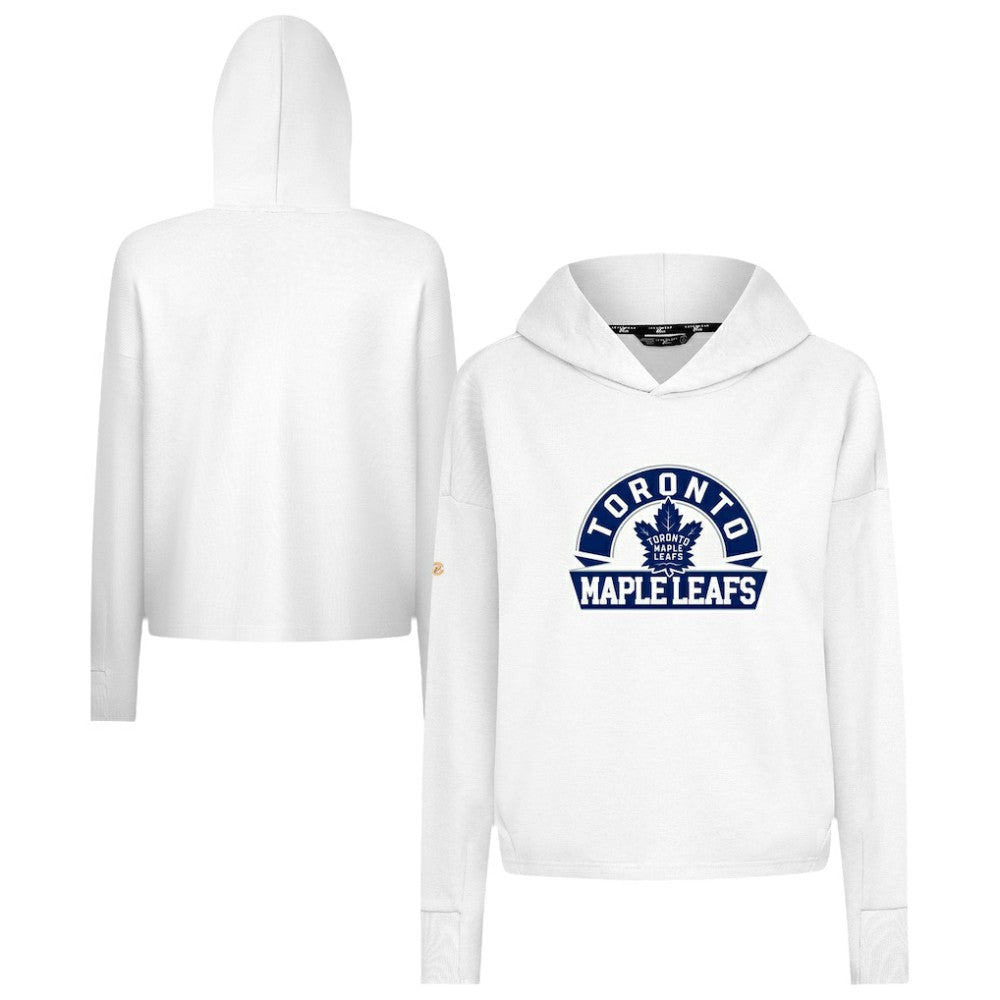 Toronto Maple Leafs Levelwear Women's Sweet Banner Arch Tri-Blend Cropped Pullover Hoodie