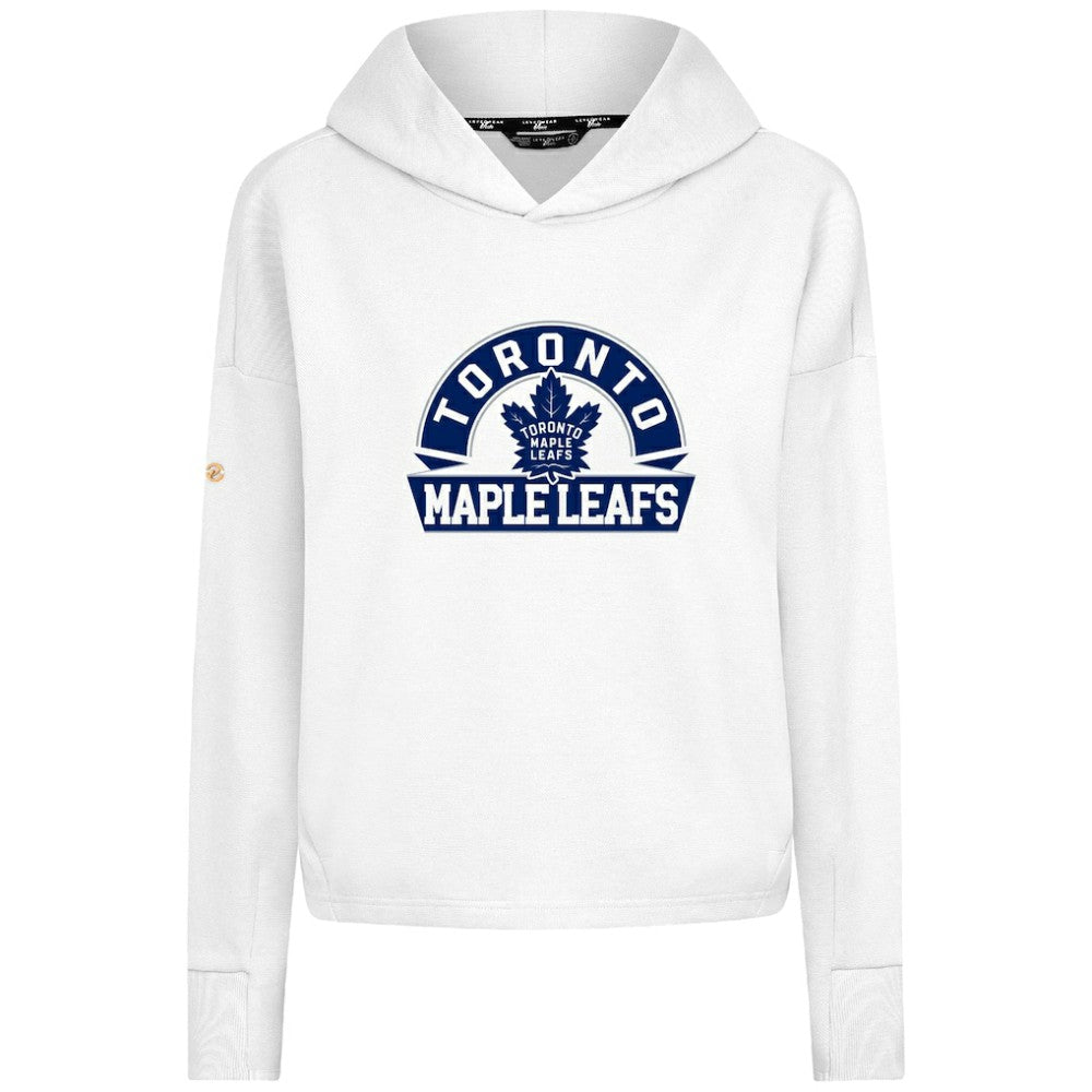 Toronto Maple Leafs Levelwear Women's Sweet Banner Arch Tri-Blend Cropped Pullover Hoodie