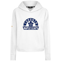 Toronto Maple Leafs Levelwear Women's Sweet Banner Arch Tri-Blend Cropped Pullover Hoodie