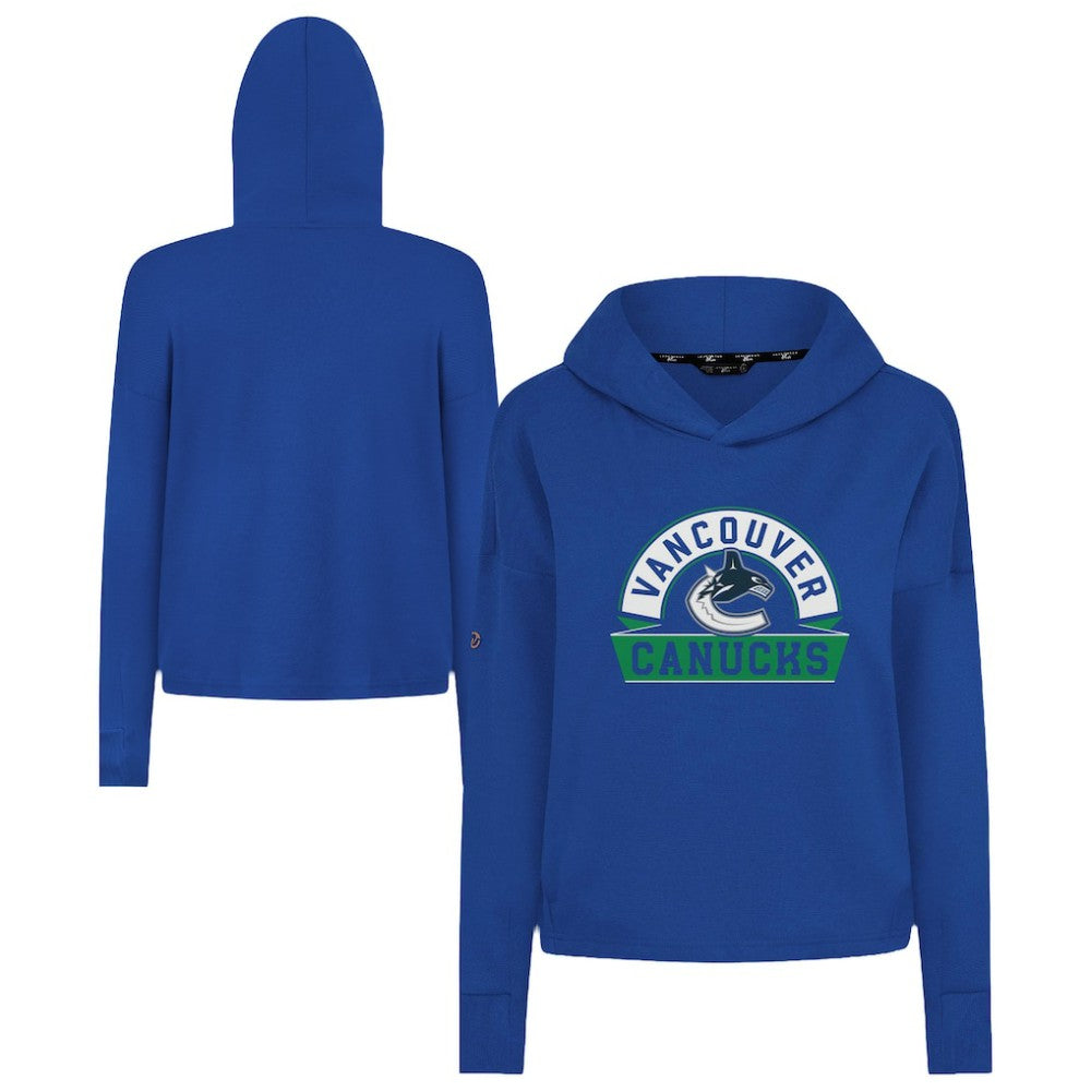 Vancouver Canucks Levelwear Women's Sweet Banner Arch Tri-Blend Cropped Pullover Hoodie