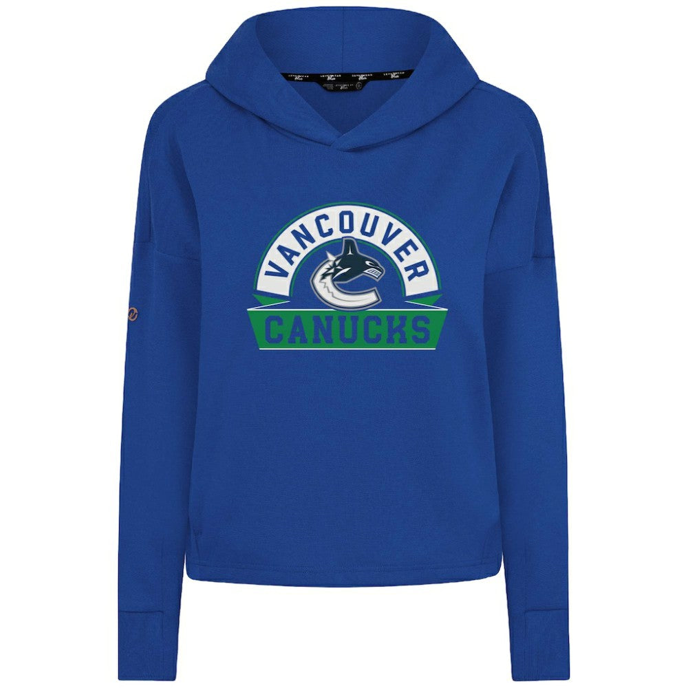 Vancouver Canucks Levelwear Women's Sweet Banner Arch Tri-Blend Cropped Pullover Hoodie