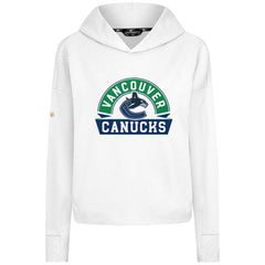 Vancouver Canucks Levelwear Women's Sweet Banner Arch Tri-Blend Cropped Pullover Hoodie