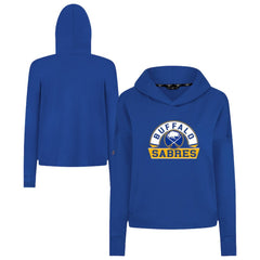 Buffalo Sabres Levelwear Women's Sweet Banner Arch Tri-Blend Cropped Pullover Hoodie