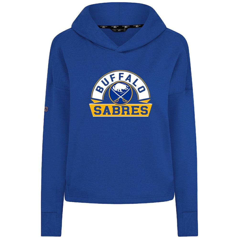 Buffalo Sabres Levelwear Women's Sweet Banner Arch Tri-Blend Cropped Pullover Hoodie