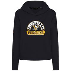 Pittsburgh Penguins Levelwear Women's Sweet Banner Arch Tri-Blend Cropped Pullover Hoodie