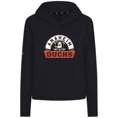 Anaheim Ducks Levelwear Women's Sweet Banner Arch Tri-Blend Cropped Pullover Hoodie
