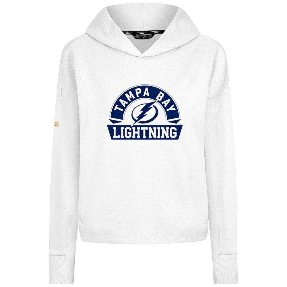 Tampa Bay Lightning Levelwear Women's Sweet Banner Arch Tri-Blend Cropped Pullover Hoodie